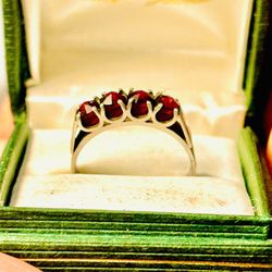 50% Off Sterling Silver 925 Garnet Ring Size 6