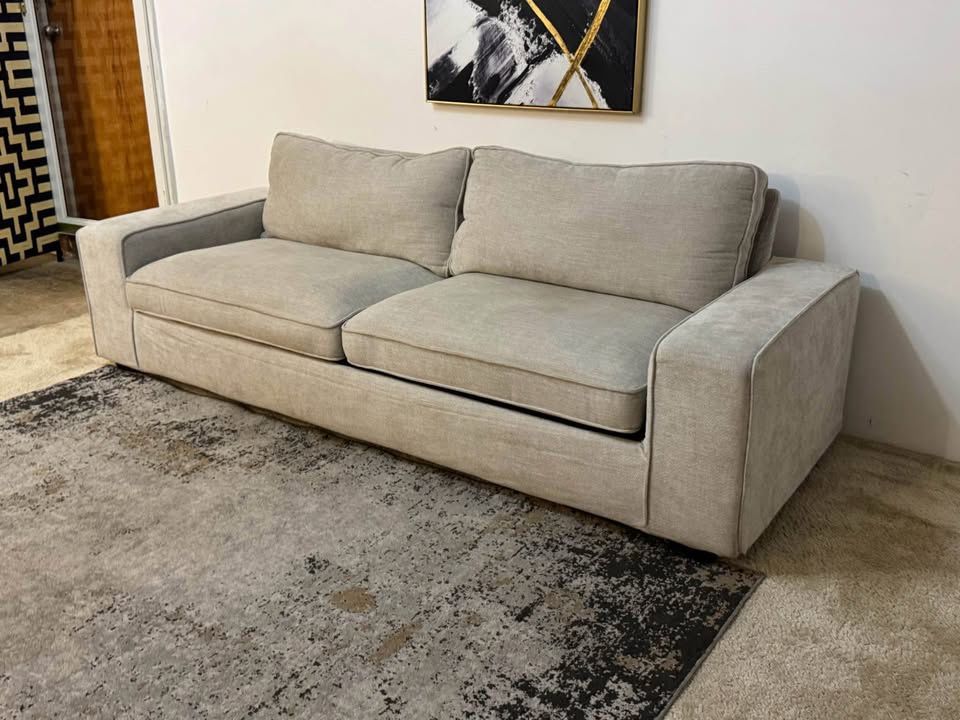 Beige 3-Seater Sofa 
