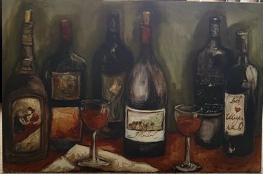 Wine Bottles - canvas