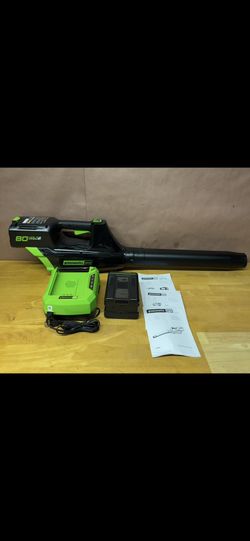 Greenworks 80V 500 CFM Cordless Battery Leaf Blower w/ 2.0Ah Battery & Charger