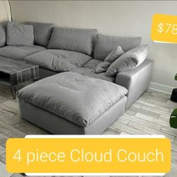 Grey Cloud Couch Modular Sectional Sofa 