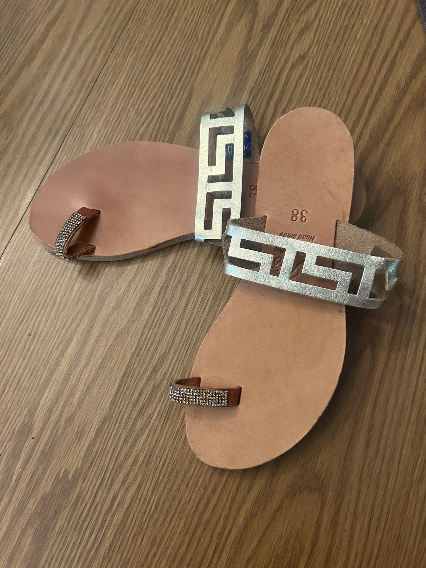 Leather Sandals Made In Greece - Size 38