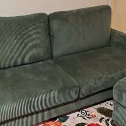 Green Corduroy Couch 