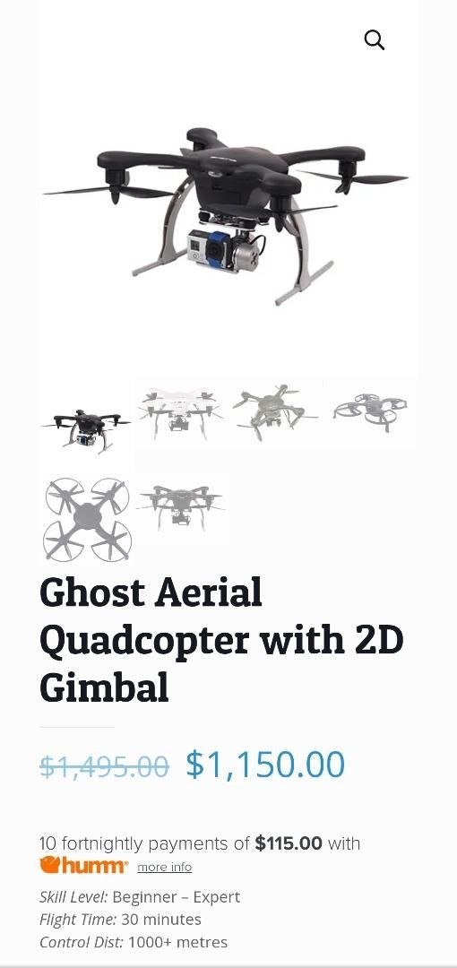 Ghost Aerial Quadcopter With 2D Gimbal 