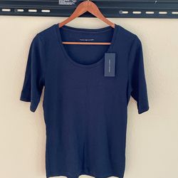 Tommy Hilfiger Women’s Short Sleeve T Shirt Navy Blue Crew Neck Size L NWT