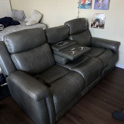Leather 3 Seater Reclining Couch