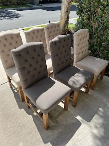 Tufted Upholstered Wooden Dining Chairs 