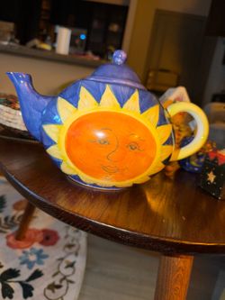 Vintage celestial decorative teapot