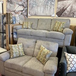 💥Huge Blowout Furniture Sale!💥 Brand New Sofa Loveseat Set W/ Designer Accent Pillows Included! $50 Down Takes It Home Today! 
