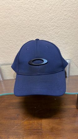 Oakley O HydroLix Performance Golf Hat Cap Blue Black Rubberized Ellipse Adjustable