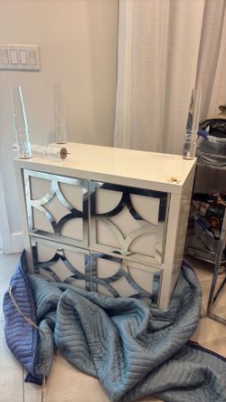 Mirrored Accent Cabinet / Nightstand – Modern Glam Storage
