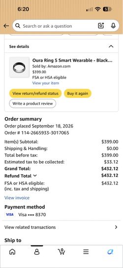 Oura Ring 5 Basically New