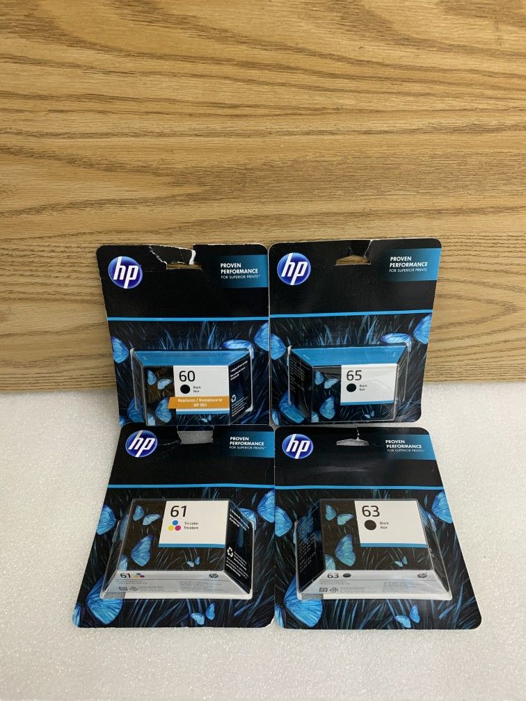 Lot Of 4 Genuine HP INK Cartridge 60, 61, 63,65