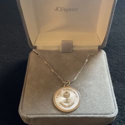 20” sterling Silver Necklace With Sterling Silver FIRST COMMUNION Pendant .JC PENNEY