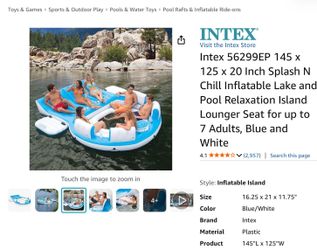 Intex water party raft with built in cooler and dock