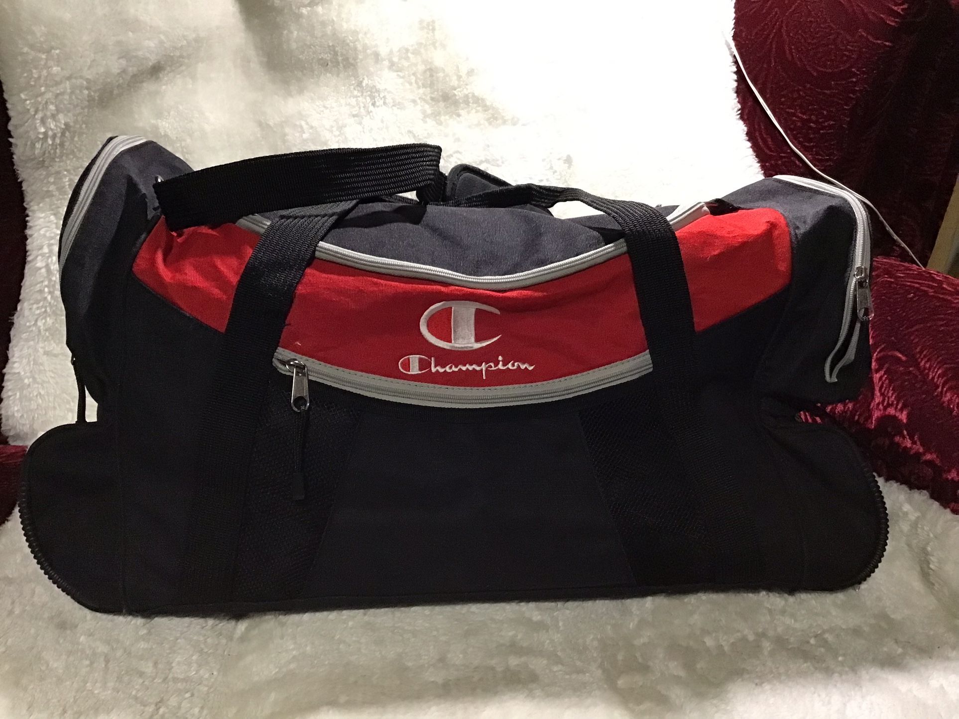 CHAMPION DUFFEL BAG RED & Black (24 Long & 12.5 High