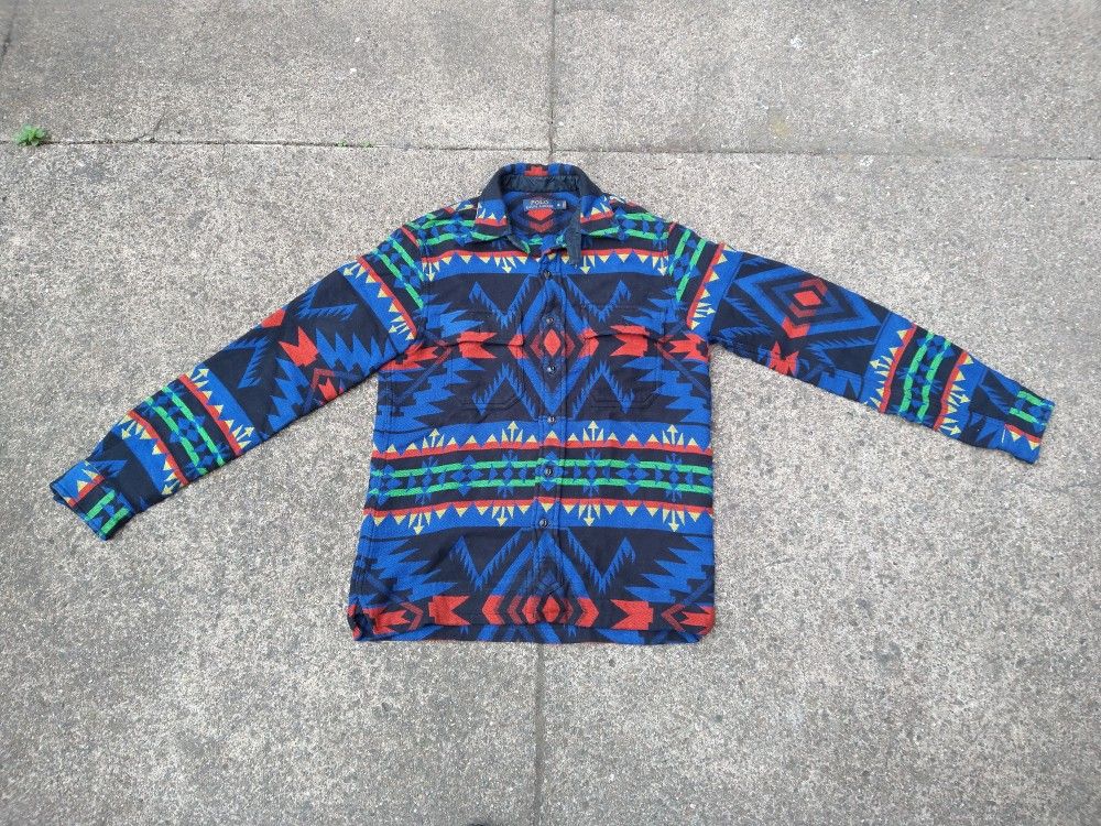 Polo Ralph Lauren Southwestern Navajo Indian Aztec Jacket Shirt