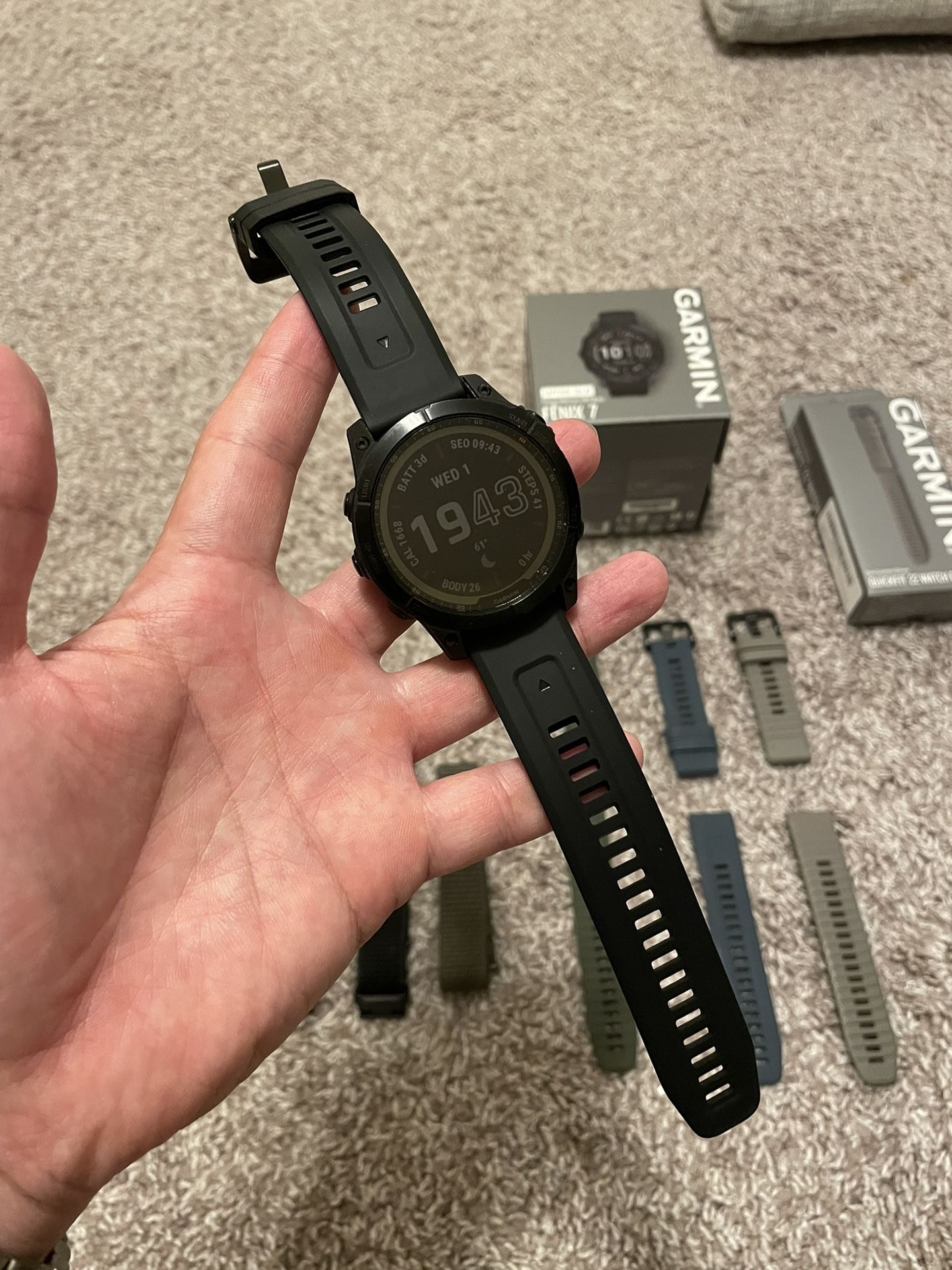 Garmin Fenix 7 Saphire Solar + Extra Straps