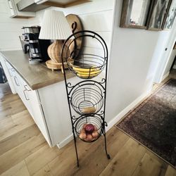 Black Metal Fruit and Veggie Decorative Stand