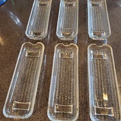 6pc Crystal Corn On The Cobb BBQ Plates 
