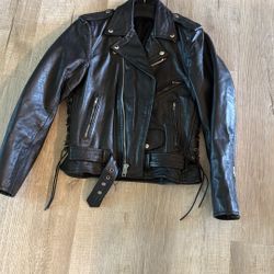 Leather Motorcycle Jacket Size Medium 