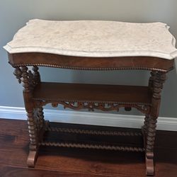 Antique marble top side table