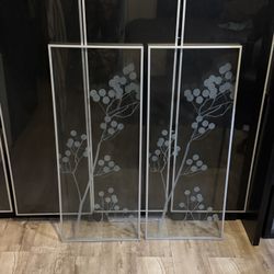 2x Ikea Billy Morliden Etched Glass Doors Height: 38 1/4 " Width: 15 1/2 