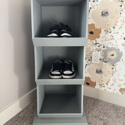 Grey shelve storage 