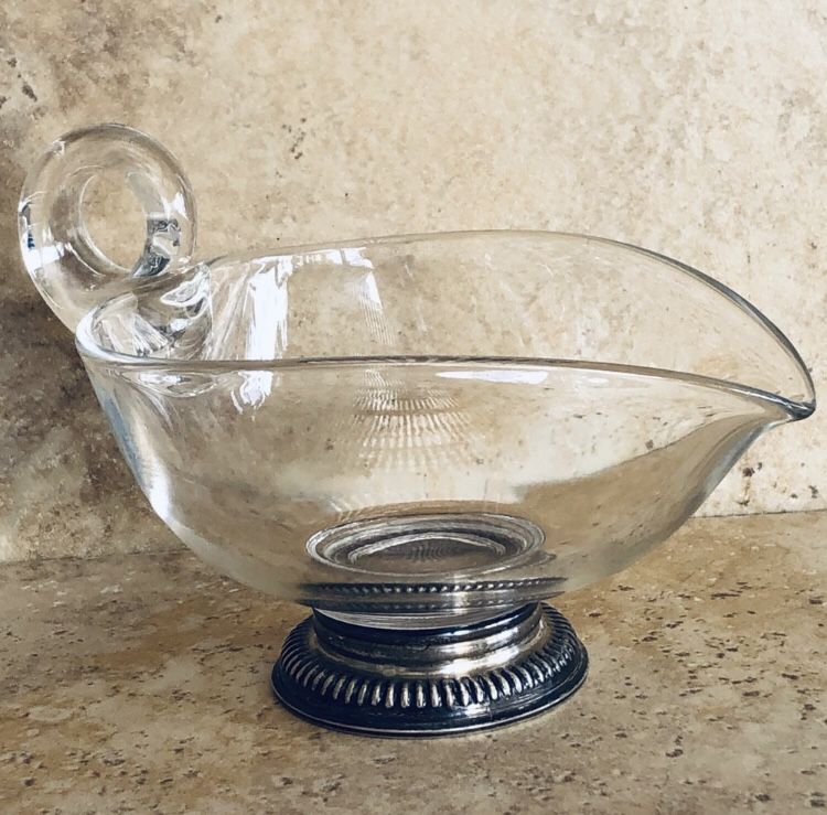 Vintage Sterling Silver Glass Creamer Pouring Vessel