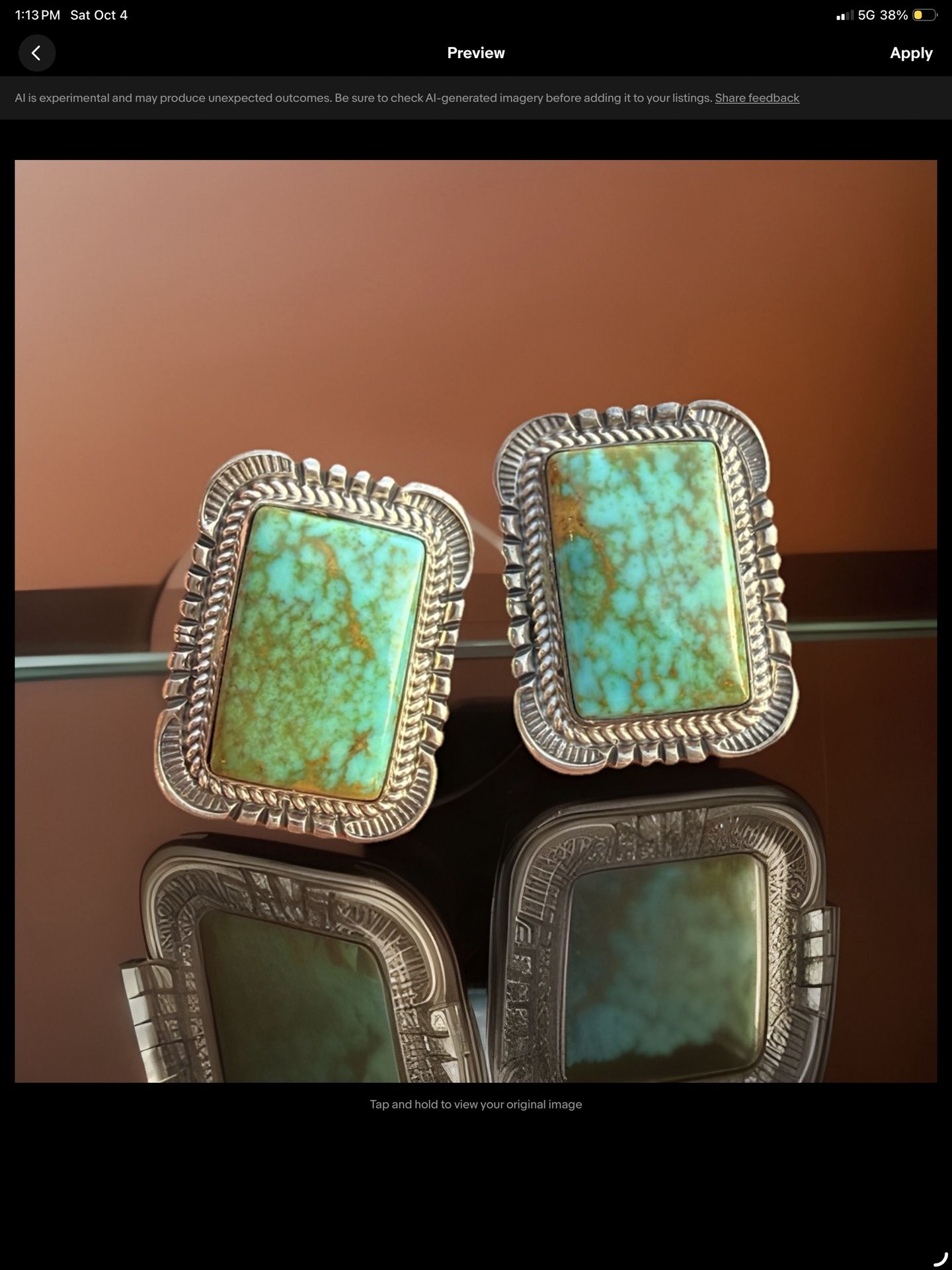 Rare Vintage Gemstone Grade Navajo Stud Earrings. Real Native Vintage.