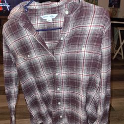 Old Navy Button Down Flannel Long Sleeve Shirt Womens Size Xs