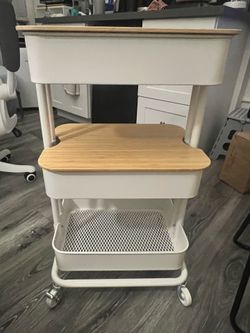 IKEA RÅSKOG / NORRÅVA Trolley with lids, white,