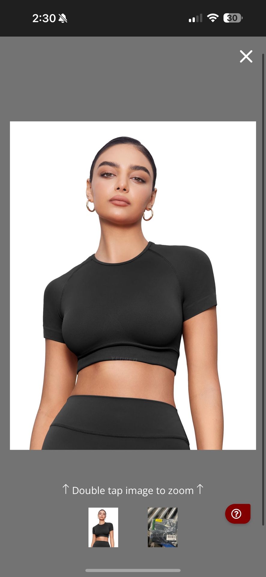 YEOREO CROP TOP DEPORTIVO NEGRO TALLA M