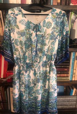 Women’s dress size 18 White Teal Green and Blue