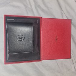 Cartier Men's Wallet Must Black Bifold 6 Credit Card Brand New 