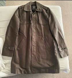 Armani Exchange A/X Men's Dark Olive Green Trench Coat Rain Jacket Medium M
