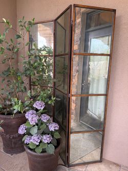 Trifold Decorative Screen Mirror