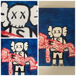 Kaws Small Canvas Frame Painting