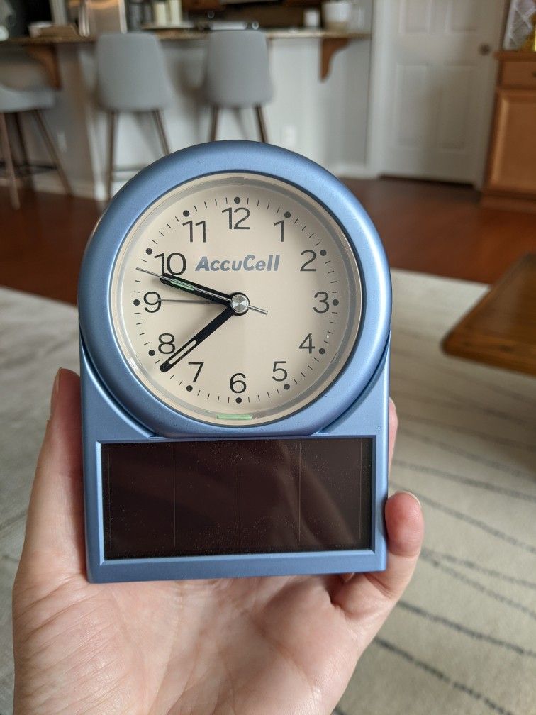 Vintage Alarm Clock - Battery And Solar Powered
