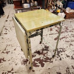 Typewriter Table Vintage Desk Green Military Stained Wood Top