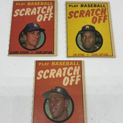 1970 Topps Scratch Off (Unscratched) Lot of 3- Osteen, Wynn, Stargel