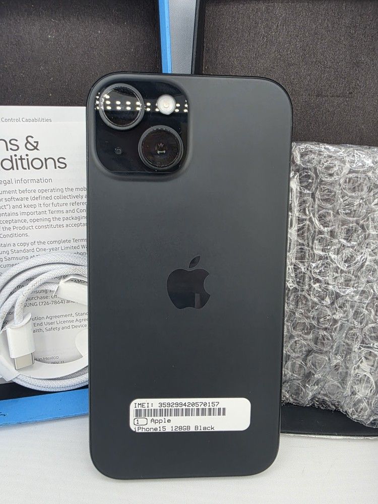 Apple iPhone 15 A2846 Unlocked 128GB Black Very Good Condition 🔥