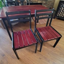 Solid Wood Table Desk With 2 Chairs