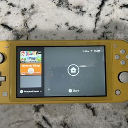 Yellow Nintendo Switch Lite With Case
