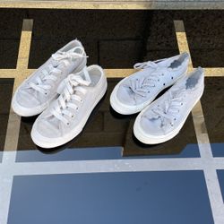 2 Pairs Girl CONVERSE shoes Size 11 Kids 