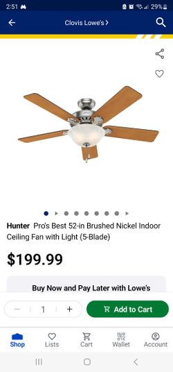 Hunter 42 " Ceiling Fan With Light