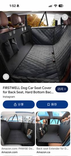 FIRSTWELL Heavy Duty Dog Car Seat Cover Hammock Waterproof Pet Protector 400lb Support