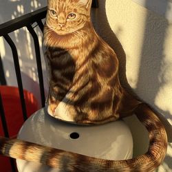 Adorable Vintage 1997 Anco Stuffed Tabby Cat 15"H x 5"W Door Stopper