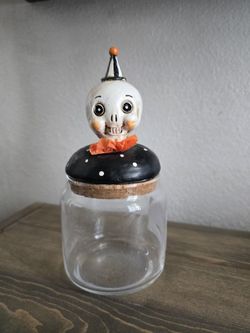 Halloween Johanna Parker Skeleton Glass Jar
