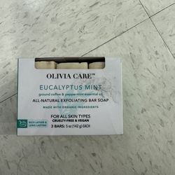 Olivia Care -  Eucalyptus Mint Exfoliating Bar Soap 1 Pack  3 Bars 5oz  Each 